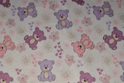 Sweaterstof / Jogging alpenfleece – Teddybeer pastel