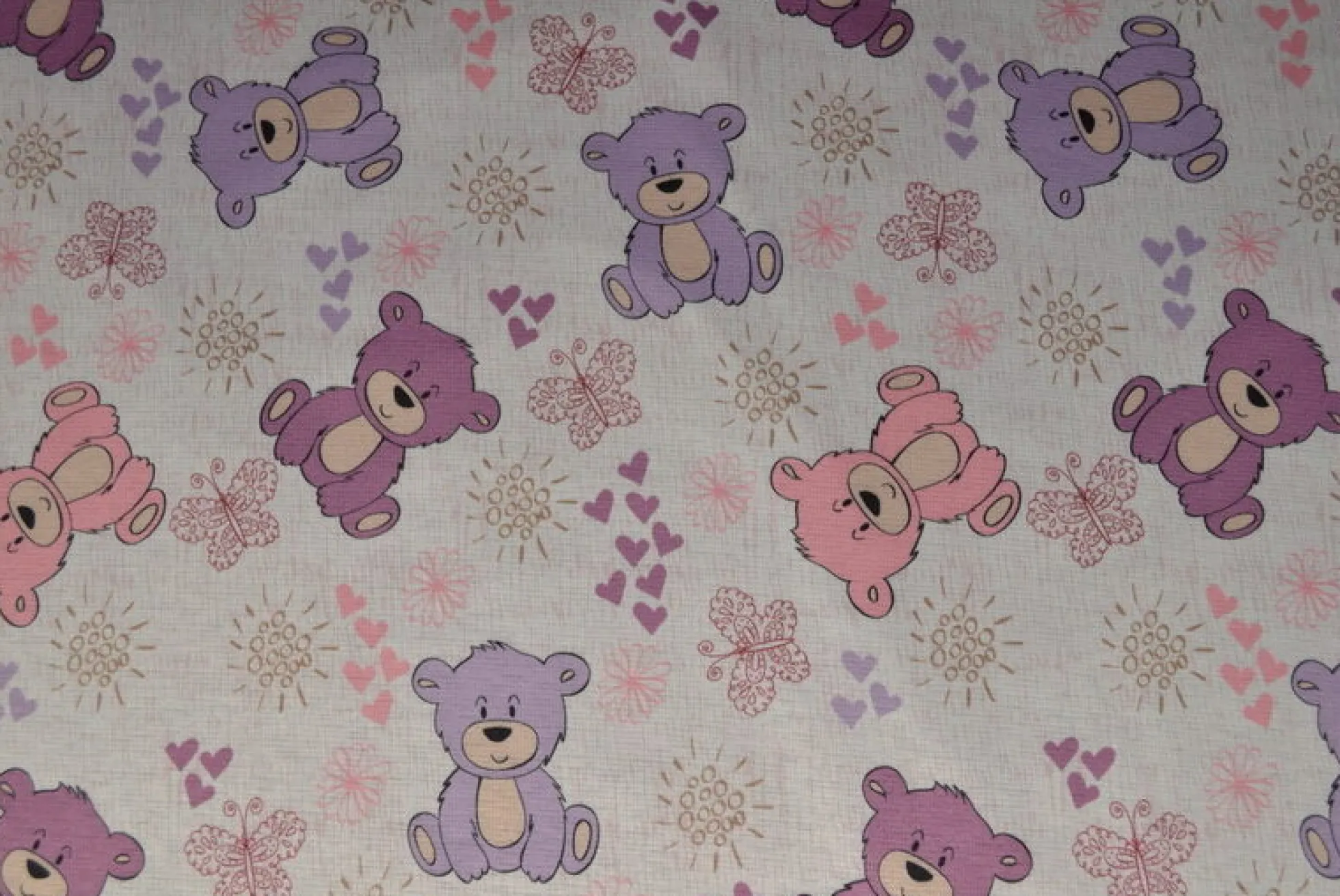 Sweaterstof / Jogging alpenfleece – Teddybeer pastel