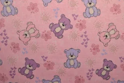 Sweaterstof / Jogging alpenfleece – Teddybeer oudroze