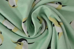 Sweaterstof / Jogging alpenfleece – Pinquïn mintgroen