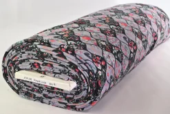 Sweaterstof / Jogging alpenfleece – Floral Mosaic Grey