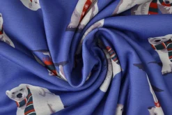 Sweaterstof / Jogging alpenfleece – Ijsberen blauw