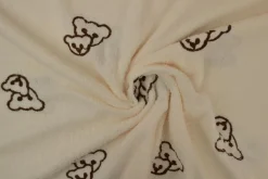 Teddy badstof – Beertjes off-white