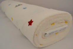 Teddy badstof – Regenbogen & sterretjes gebroken wit