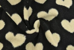 Teddy / borg – Off-white hearts on black
