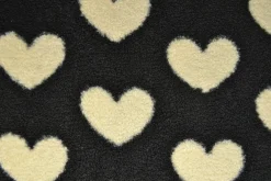 Teddy / borg – Off-white hearts on black