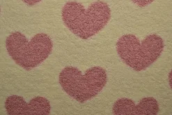 Teddy / borg – Pink hearts on off-white