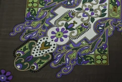 Travel jersey – Big baroque on dark taupe