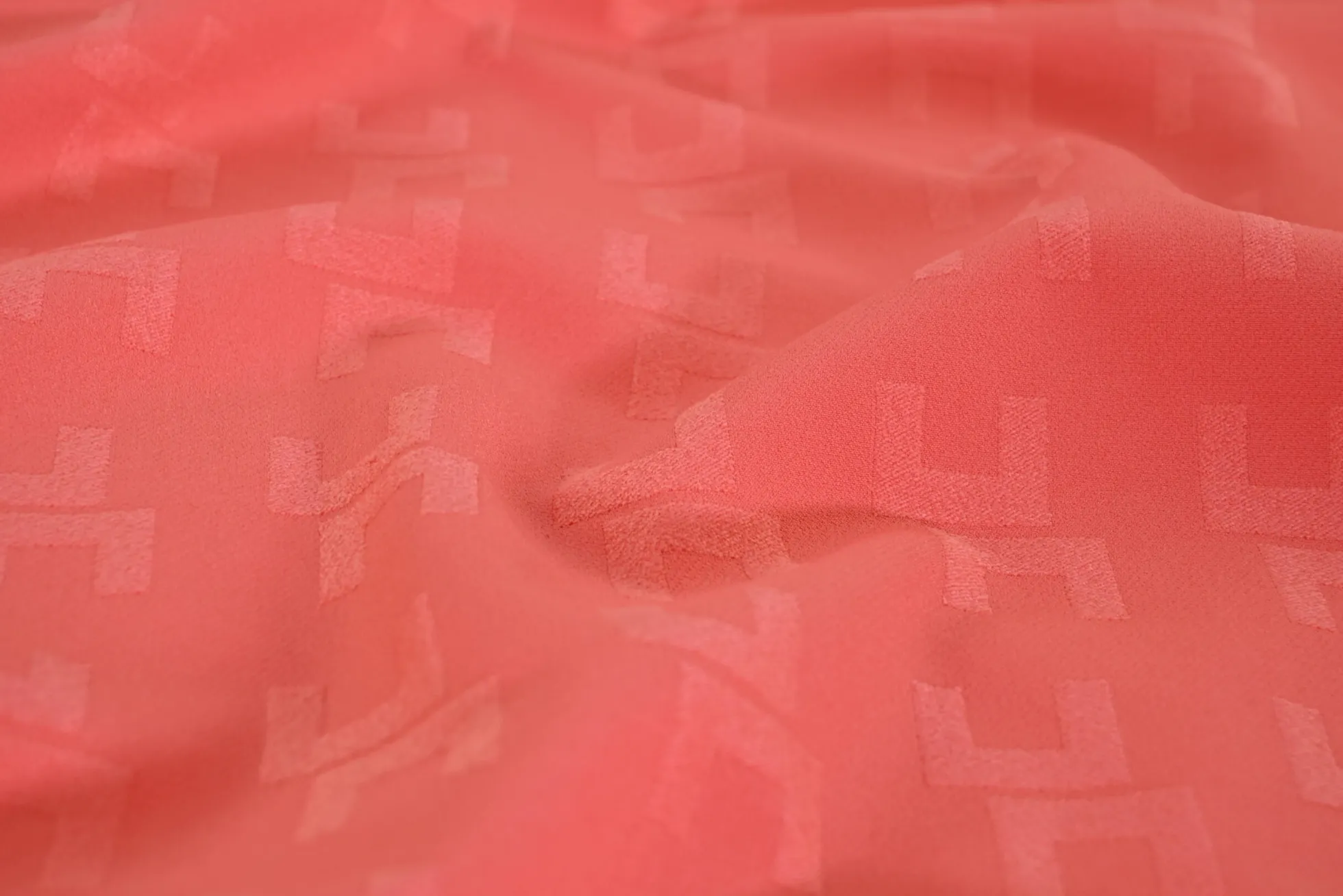 Travelstof – Koraalroze jacquard