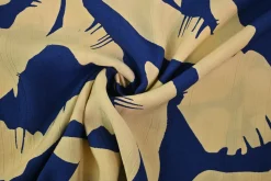 Viscose – Banana leaves blue