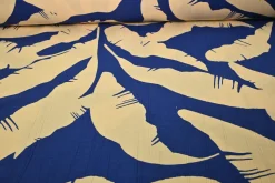 Viscose – Banana leaves blue