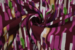 Viscose – Burgundy & pink strokes