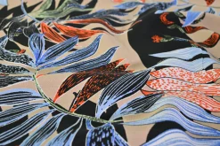 Viscose crêpe – Beige leaves