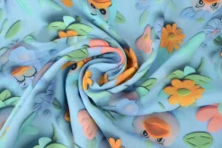 Viscose digitaal – Happy birds aqua