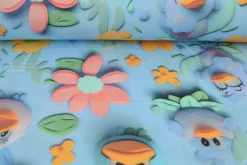 Viscose digitaal – Happy birds aqua