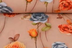 Viscose digitaal – Roses old pink
