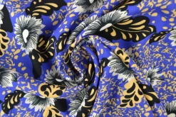 Viscose – Flower art blue