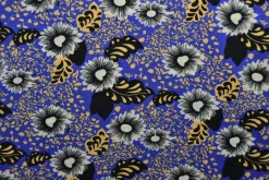 Viscose – Flower art blue