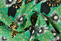 Viscose – Flower art green