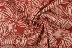 Viscose – Flower drawing red
