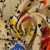 Viscose – Fruity flowers red and yellow on beige