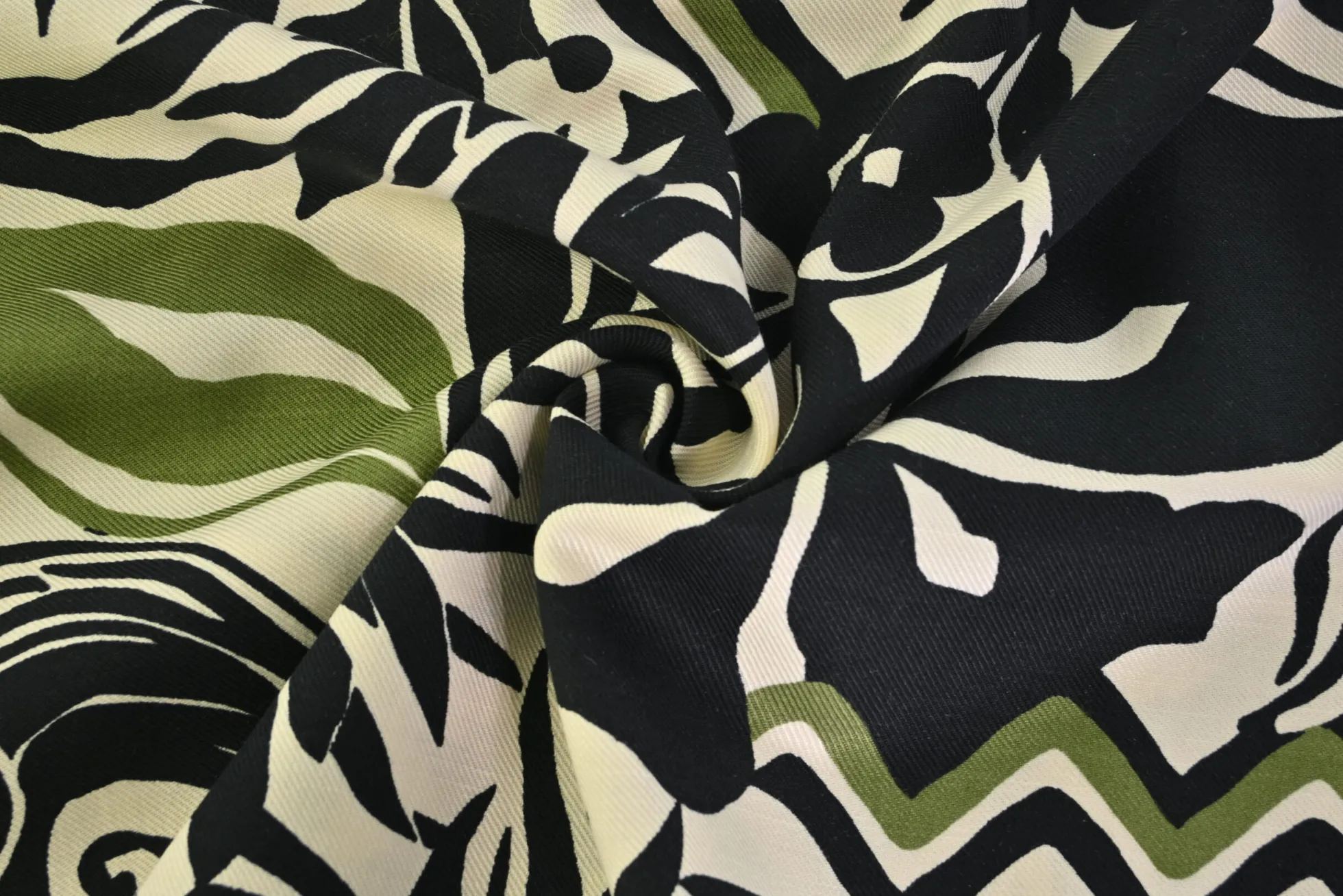 Viscose-katoen twill – Olive noir
