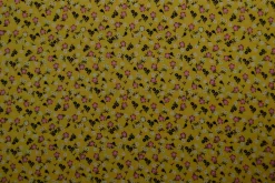 Viscose – Pink flowers on yellow