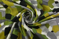 Viscose tricot – Abstract Olive Mosaic