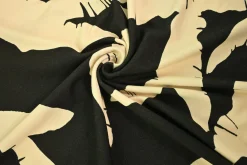 Viscose tricot – Banana leaves black