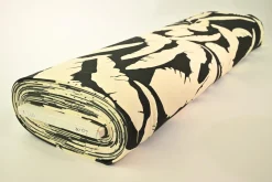 Viscose tricot – Banana leaves black