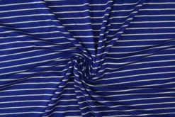 Viscose tricot – Blauw en wit gestreept