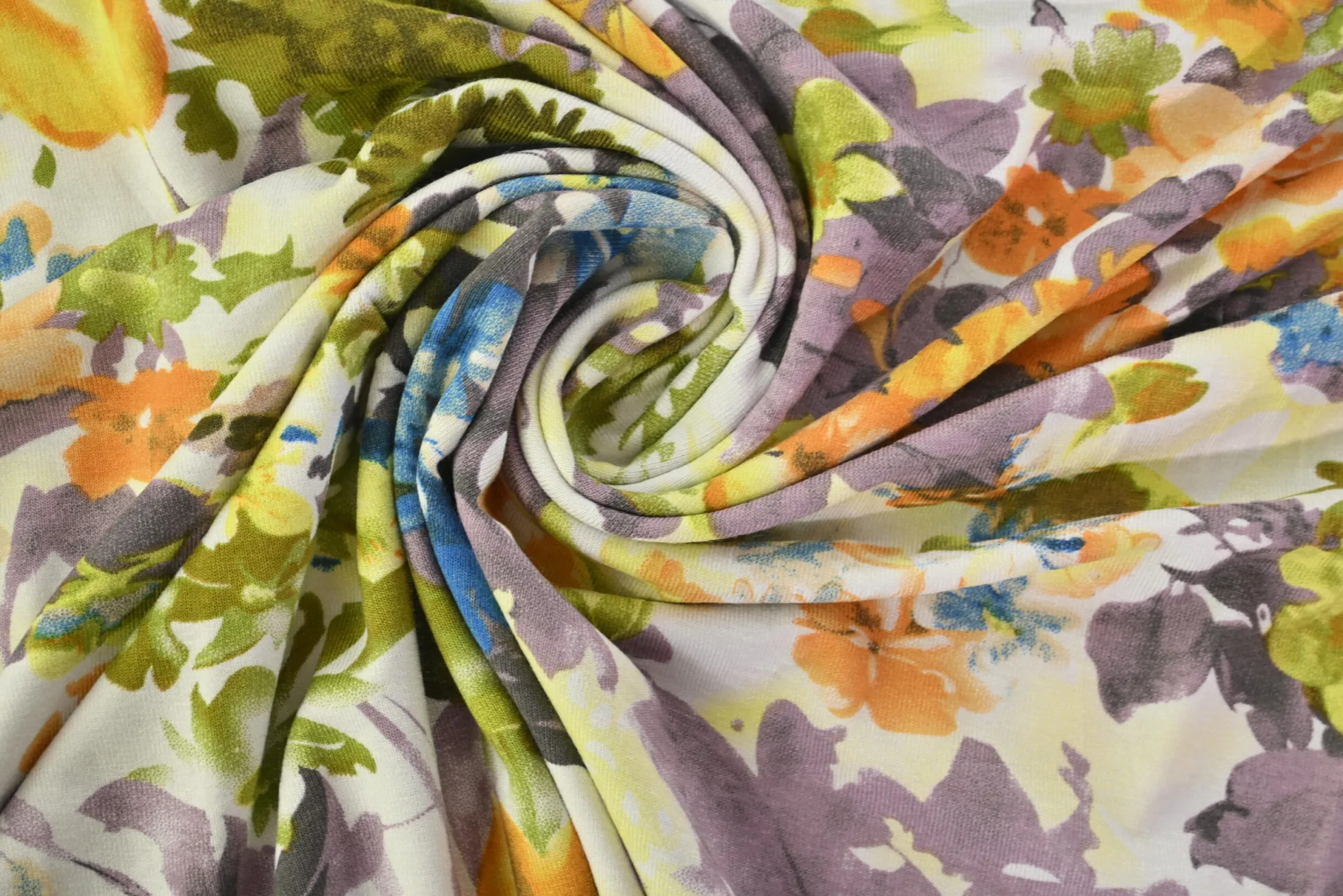 Viscose tricot – Blue Garden Harmony