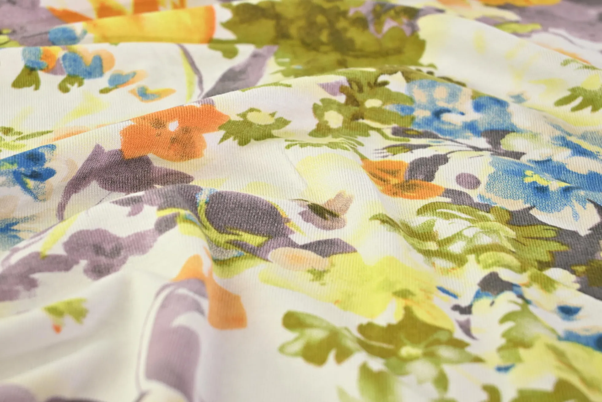 Viscose tricot – Blue Garden Harmony