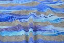 Viscose tricot – Blue Ocean Strokes