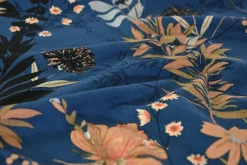 Viscose tricot – Dark petrol Wild Bloom