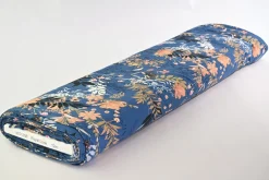 Viscose tricot – Dark petrol Wild Bloom