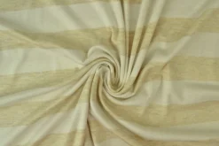 Viscose tricot – Ecru en zand gestreept