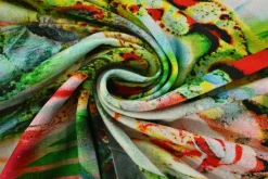 Viscose tricot – Emerald Painted Bloom