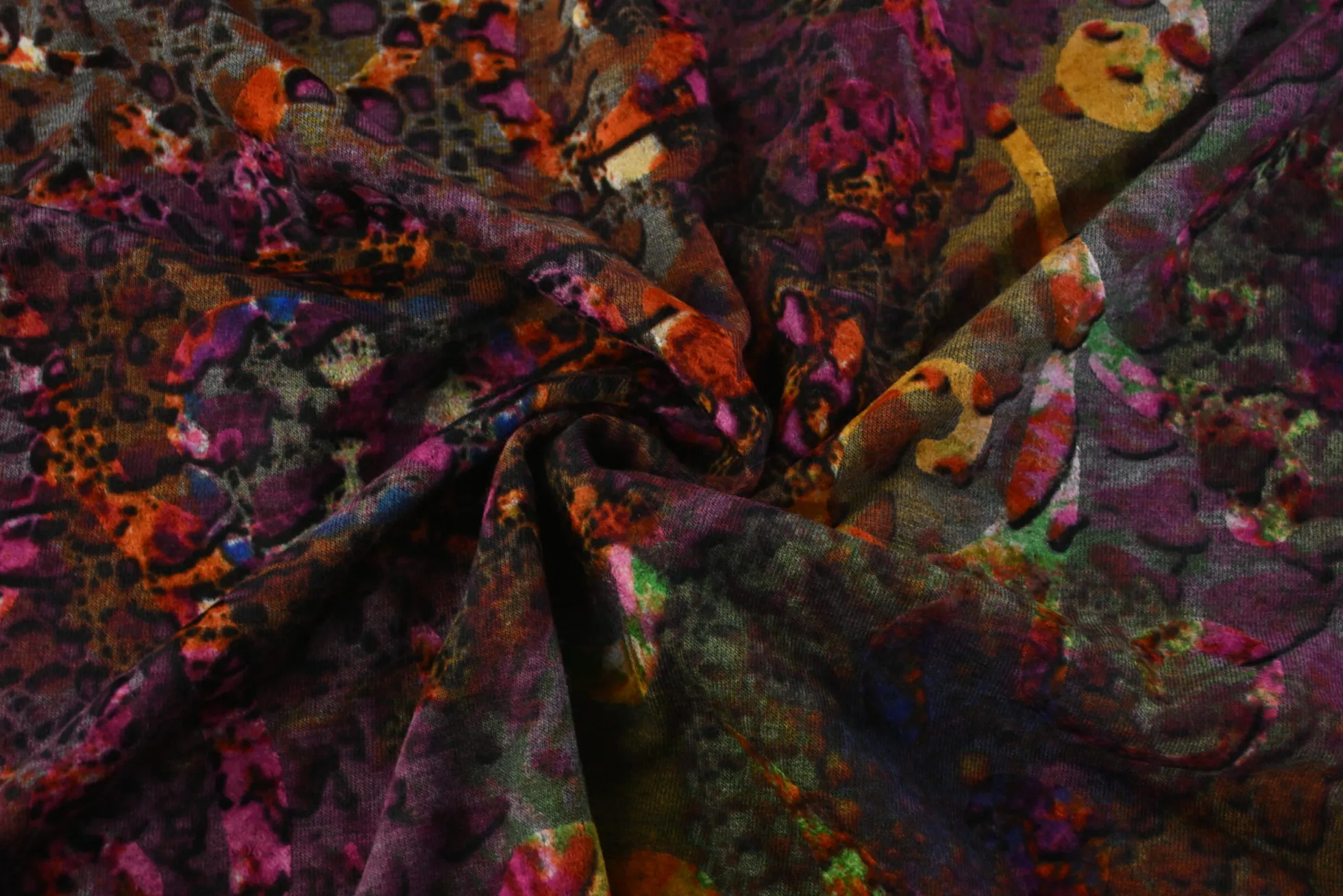 Viscose tricot – Flockprint – Bohemian