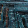 Viscose tricot – Flockprint – Petrol abstract