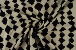 Viscose tricot – Ikat gebroken wit & zwart