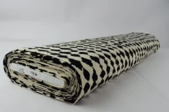 Viscose tricot – Ikat gebroken wit & zwart