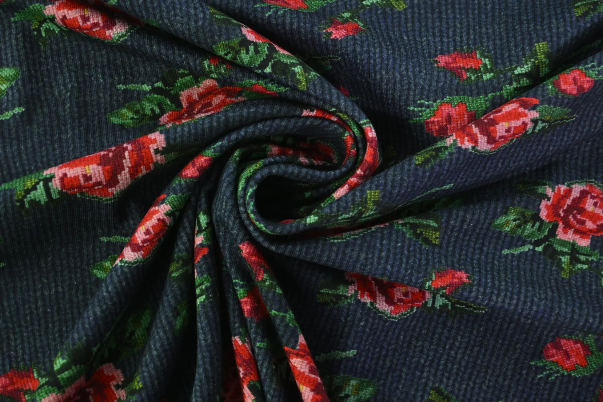Viscose tricot – Midnight Rose Knit