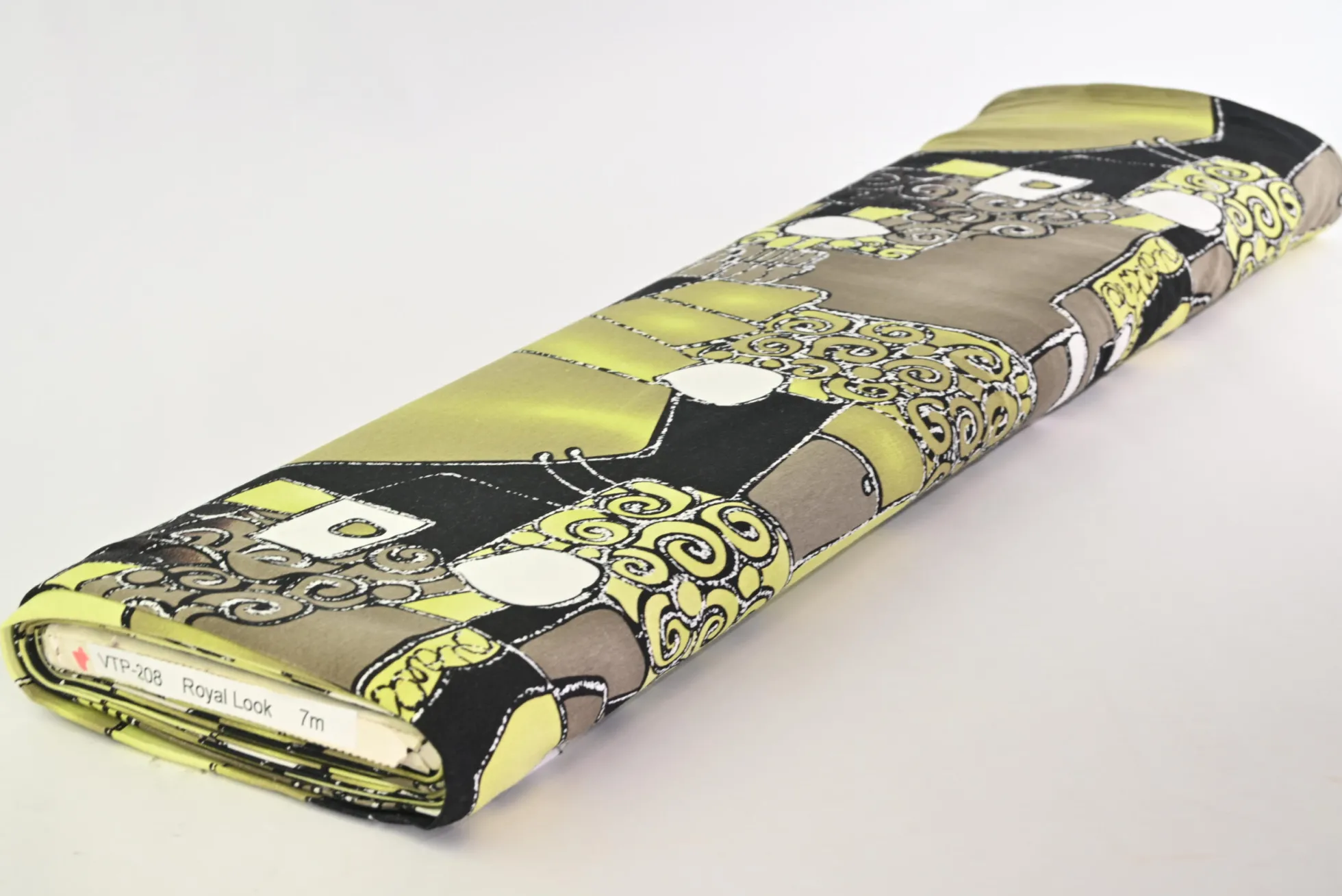Viscose tricot – Olive Mosaic Whirl