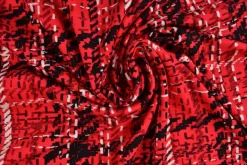 Viscose tricot – Red tartan
