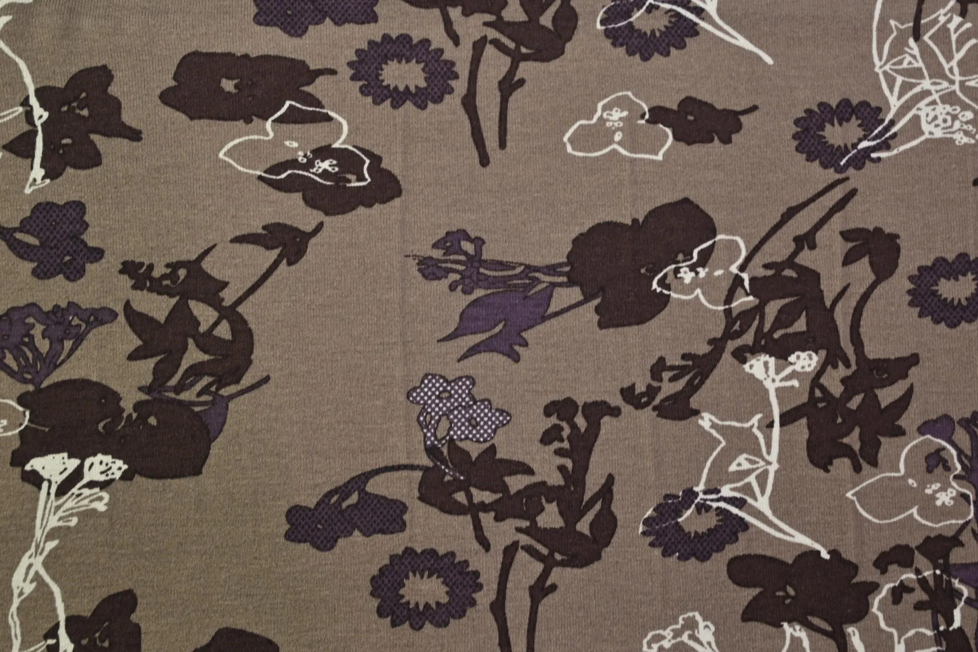 Viscose tricot – Taupe Midnight Floral