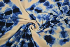Viscose tricot – Tie-dye blue