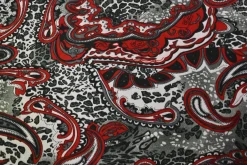 Viscose tricot wooltouch – Paisley red