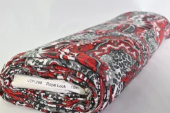 Viscose tricot wooltouch – Paisley red