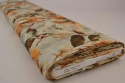 Viscose – Watercolor leaves beige
